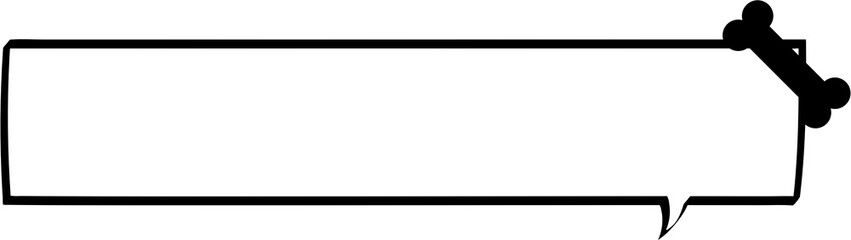 Obraz premium Black and white animal pet bone speech bubble balloon icon sticker memo keyword planner text box banner, flat png transparent element design