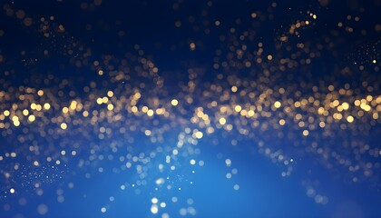 Christmas Golden light shine particles bokeh on navy blue background, abstract background with Dark blue and gold particle, background - obrazy, fototapety, plakaty