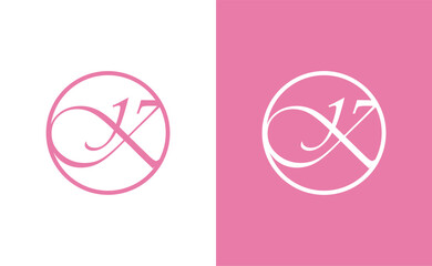 abstract feminine initials K logo