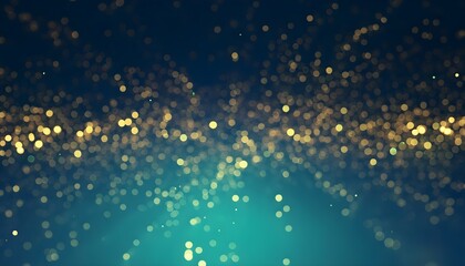 Christmas Golden light shine particles bokeh on navy green background, background, , abstract background with Dark blue and gold particle