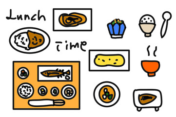 食堂カフェ昼食イメージシンプルイラスト