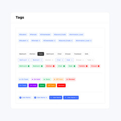 Basic tag button status design form UI elements 