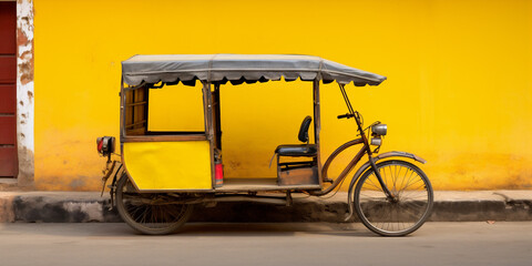A rickshaw taxi in India