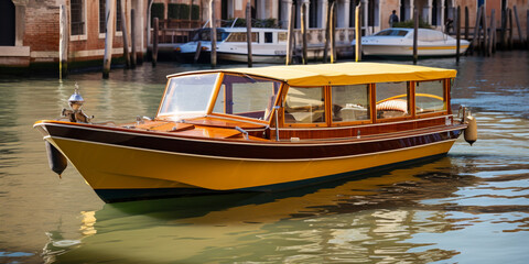 Fototapeta na wymiar A water taxi in Venice a boat