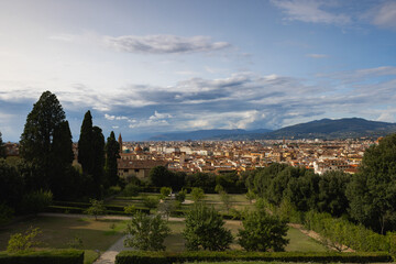 View of the city of Florence from the Forte di Belvedere, Italy