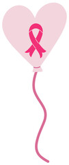 Heart Balloon with Pink Ribbon