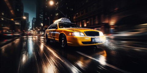 double long exposure photo of modern taxi cab