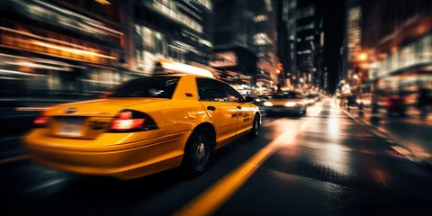  double long exposure photo of modern taxi cab © xartproduction