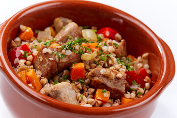 buckwheat with meat and vegetables