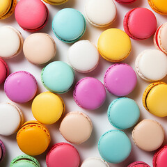 Obraz premium Colorful macaron on white background. Made with generative ai