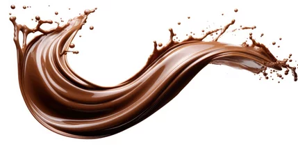 Foto op Plexiglas Chocolate wave splash on white background. © morepiixel