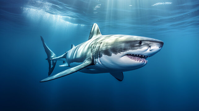 Selective image of Great white shark