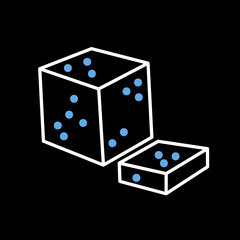 Feta cheese cubes vector icon