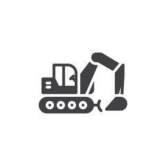 Excavator machine vector icon © alekseyvanin