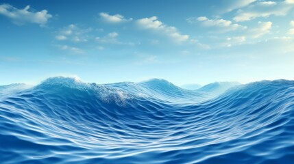 Equal Waves: Minimalist ocean waves merging into one vast sea, symbolizing the unity of diverse perspectives