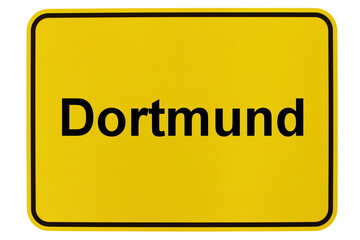 Illustration eines Ortsschildes der Stadt Dortmund in Nordrhein-Westfalen