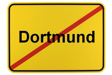 Illustration eines Ortsschildes der Stadt Dortmund in Nordrhein-Westfalen