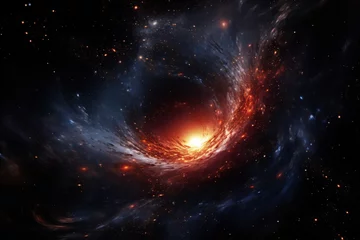 Gordijnen image of a black hole at the center of the milky way © xartproduction