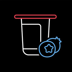 Yogurt cup with flavor blueberry vector icon