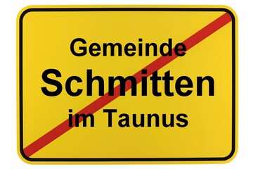 Illustration eines Ortsschildes der Gemeinde Schmitten im Taunus in Hessen