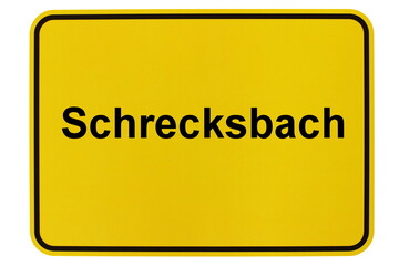 Illustration eines Ortsschildes der Gemeinde Schrecksbach in Hessen