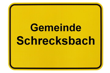 Illustration eines Ortsschildes der Gemeinde Schrecksbach in Hessen