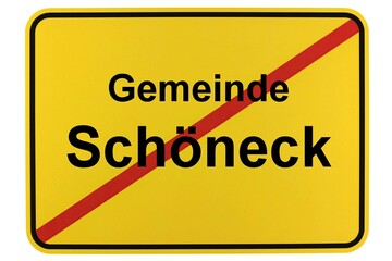 Illustration eines Ortsschildes der Gemeinde Schöneck in Hessen