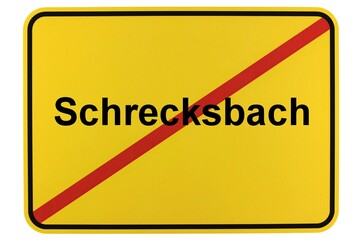 Illustration eines Ortsschildes der Gemeinde Schrecksbach in Hessen