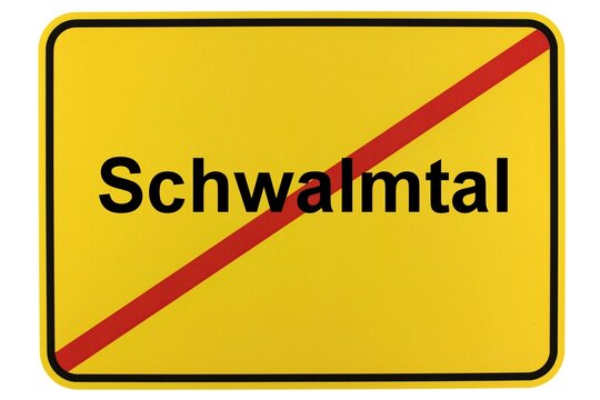 Illustration eines Ortsschildes der Gemeinde Schwalmtal in Hessen