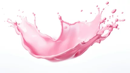 Küchenrückwand glas motiv Pink cream or yogurt splash on white background. © morepiixel