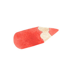 Watercolor drawing, red wooden pencil. element for design, arrows.