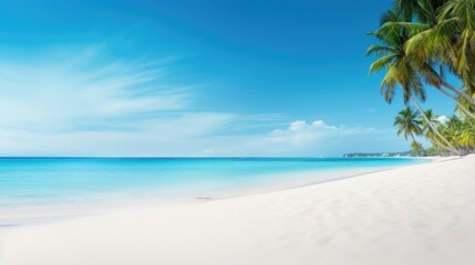 Obraz na płótnie Canvas Tropical beach. Empty copy space template for vacation or holiday product.