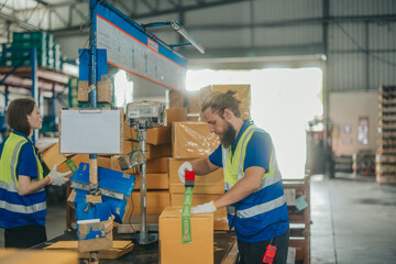 Warehouse staff sort, categorize, store items, packaging, labeling products, schedule delivery dates