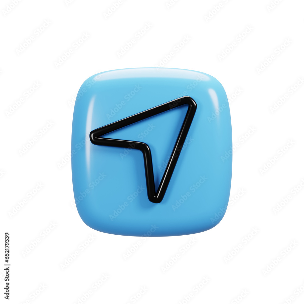 Poster arrow icon on 3d rendering. user interface icon concept