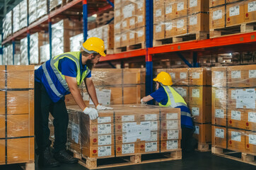 Warehouse staff sort, categorize, store items, packaging, labeling products, schedule delivery dates