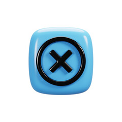 Fototapeta premium Close icon on 3d rendering. User interface icon concept