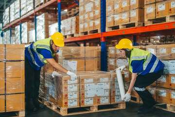 Warehouse staff sort, categorize, store items, packaging, labeling products, schedule delivery dates