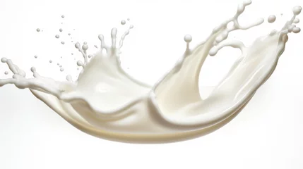 Fotobehang White milk cream splash on white background. © morepiixel