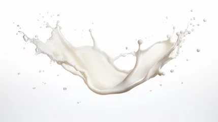 Poster White milk cream splash on white background. © morepiixel