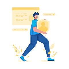 User account verified secure login vector illustration