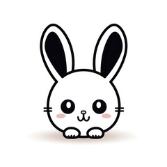 minimalist outline of cute rabbit art