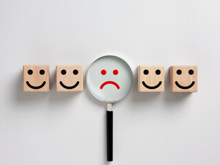 Customer dissatisfaction or unhappy client or user. Customer satisfaction. Service or product...