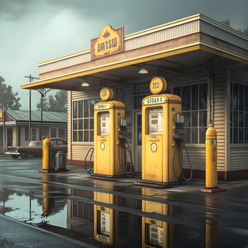 Vintage gas station hi-res stock photography and images - Alamy