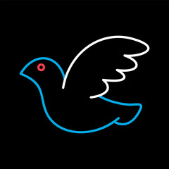 Wedding dove vector on black background icon