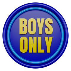 3d label boys only icon