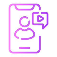 video call Line Gradient Icon