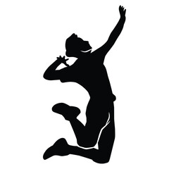 volleyball player silhouette. several silhouettes of volleyball movements