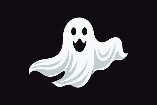 Realistic halloween cute ghost sheet logo. Vector illustration design.