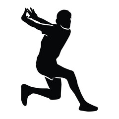 volleyball player silhouette. several silhouettes of volleyball movements