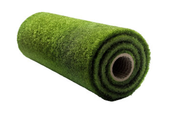 Artificial turf roll. isolated object, transparent background
